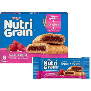 Nutri Grain Nutri-Grain Soft Baked Breakfast Bars, Kids Snacks, Whole Grain, Raspberry, 10.4oz Box (8 Bars)
