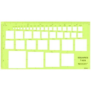 Westcott �����`�􉽊w�͗l�e���v���[�g�A4 x 7-1/4 �C���` Westcott Square Geometric Template, 4 x 7-1/4 Inches