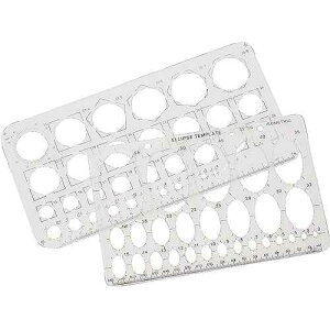 �~�Ƒȉ~�̃e���v���[�g �Z�b�g EUROTOOL Circle and Oval Template Set