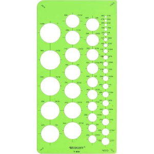 Westcott T-800 Small Circles Template, Plastic Geometric Shapes Template Tool for Drawing and Drafting