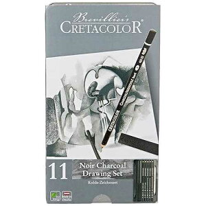 CRETACOLOR Noir Charcoal Drawing Set, 11 Pieces, Multicolor