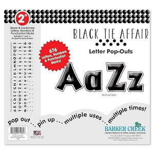 Barker Creek Letter Pop-Outs, 2 Black Tie Affair, Multicolor Designer Letters for Bulletin Boards, Breakrooms, Reception Areas, Signs, Displays, and More! 2, 676 Characters per Set (1905)