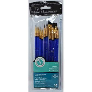 Royal & Langnickel Quality Sets Of 10 Brushes SVP3 - Sable/Camel Round & Shaders