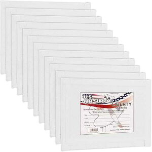 U.S. Art Supply 8 X 10 Inch Art Canvas Board Panels 12 Pack - 8 Ounce Heavyweight Cotton Acid Free Canvases for ting Acrylics and Watercolor (1 Case of 12 Single Canvas ting Panels)