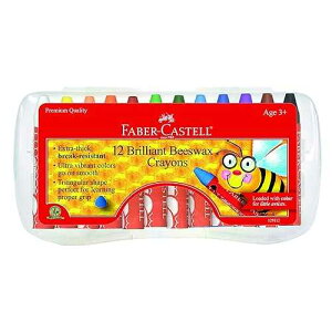 Faber-Castell Beeswax Crayons in Durable Storage Case: Non-Toxic Jumbo Triangle Crayons, Travel-Friendly Toddler Art Supplies for Kids (Ages 3+) (12 Count)