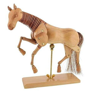 U.S. Art Supply 8 Wooden Horse Manikin Posable Figure for Drawing - Articulated Mannequin with Base and Flexible Body for Drawing The Equine Figure
