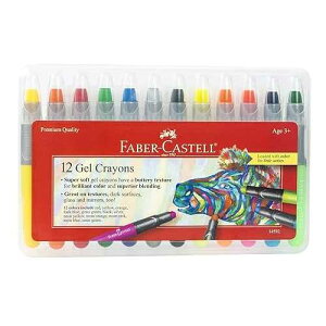 Faber-Castell Gel Crayons: 12 Jumbo Gel Crayons in Durable Storage Case: Toddler Art Supplies for Coloring and Kids Drawing, Arts and Crafts for Kids Ages 3-4+