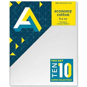 Art Alternatives stretched White Canvas Super Value Pack-8 x 10 inches-Pack of 10