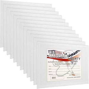 U.S. Art Supply 20 X 24 Inch Art Canvas Board Panels 12 Pack - 8 Ounce Heavyweight Cotton Acid Free Canvases for ting Acrylics and Watercolor (1 Case of 12 Single Canvas ting Panels)