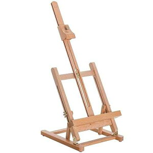 U.S. Art Supply Small Wooden Studio H Frame Easel with Storage Tray - Holds Canvas up to 16 - Adjustable Beechwood Artist Easel for ting, Art Display Stand, t Sketch