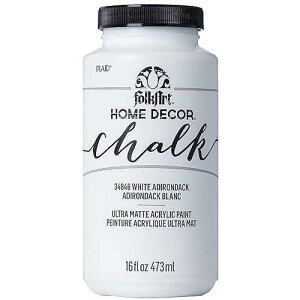 FolkArt Home Decor Chalk Furniture & Craft Paint in Assorted Colors, 16 ounce, White Adirondack,34846