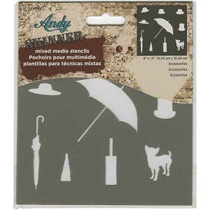 DecoArt Andy Skinner Mixed Media Accessories 6x6 Stencil, Grey, 16 x 16 x 0.3 cm
