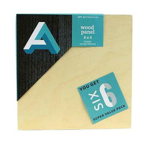 Art Alternatives Classic Wood Panel Value Pack, Studio, .75 Profile, 8 x 8, 6/Pkg.