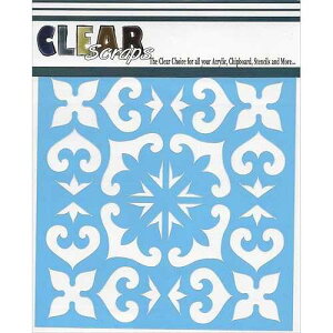 Clear Scraps CSSMMEXTILE12 Stencils, 12 x 12, Mexican Tile, Blue