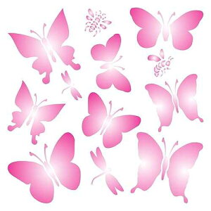 Usnyabni Butterflies Stencil, 8.5 x 8.5 inch (L) - Mix Media Layering Butterfly Stencils by CRAFT KREATIVELY