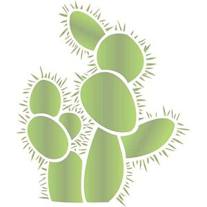 Lassos Boutique Prickly Pear Cactus Stencil, 12 x 14 inch - Opuntia Paddle Cacti Plant Stencils by Craft KREATIVELY