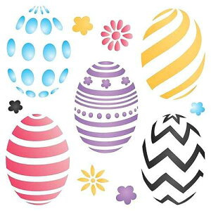 Lassos Boutique Stencils for Walls: Easter Eggs Stencil, 4.5 x 4.5 inch (S) - Classic Easter Egg Design
