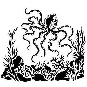 The Crafter's Workshop Crafters Workshop TCW607 Template, 12 x 12, Octopus, White