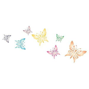 Lassos Boutique Butterfly Stencil, 10 x 4.5 inch - Insect Bitterflies Border Stencils by CRAFT KREATIVELY