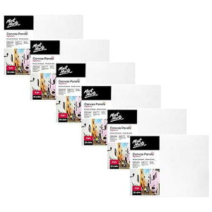 Mont Marte Canvas Panels Signature 5pc, 4 x 4in (10.2 x 10.2cm), Canvas Board, Thin Canvas, Acrylic Titanium Primed, Suitable for Oil and Acrylic ting, Acid Free