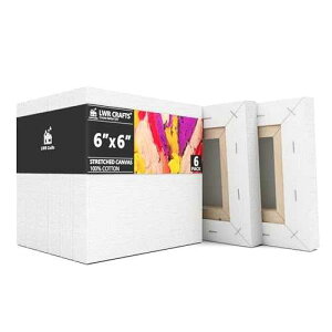 LWR CRAFTS �X�g���b�`�L�����o�X 6�C���` x 6�C���` 6���p�b�N LWR CRAFTS Stretched Canvas 6 X 6 Pack of 6