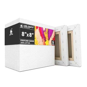 LWR CRAFTS �X�g���b�`�L�����o�X 8�C���` x 8�C���` 6���p�b�N LWR CRAFTS Stretched Canvas 8 X 8 Pack of 6