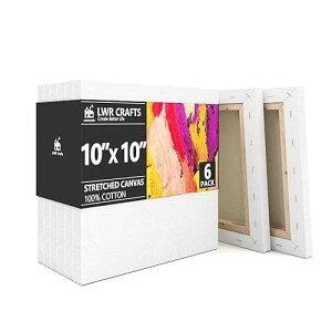 LWR CRAFTS �X�g���b�`�L�����o�X 10�C���` x 10�C���` 6���p�b�N LWR CRAFTS Stretched Canvas 10 X 10 Pack of 6