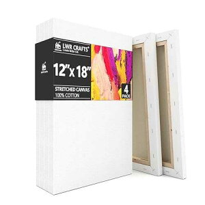LWR CRAFTS �X�g���b�`�L�����o�X 12�C���` x 18�C���` 4���p�b�N LWR CRAFTS Stretched Canvas 12 X 18 Pack of 4