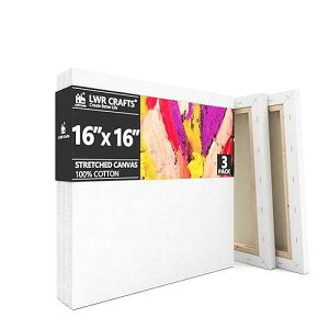 LWR CRAFTS �X�g���b�`�L�����o�X 16�C���` x 16�C���` 3���p�b�N LWR CRAFTS Stretched Canvas 16 X 16 Pack of 3
