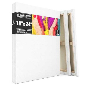 LWR CRAFTS �X�g���b�`�L�����o�X 18�C���` x 24�C���` 3���p�b�N LWR CRAFTS Stretched Canvas 18 X 24 Pack of 3