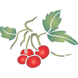 Lassos Boutique Cherry Stencil, 6 x 4.5 inch - Classic Fruit Red Cherry Stencils by CRAFT KREATIVELY