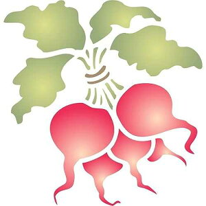 Lassos Boutique Stencils for Walls: Radish Stencil, 4.5 x 4.5 inch - Vegetable Kitchen