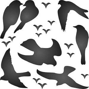 Lassos Boutique Birds Stencil 6.5 x 6.5 inch (M) - Birds Love Birds Hawks Stencils by CRAFT KREATIVELY
