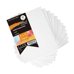 CONDA Canvas Boards for ting, 8 x 10 inch, 12 Pack, 100% Cotton Canvas Panels, White Blank Canvases, Primed, Acid-Free, Artist Quality for Acrylic, Pouring Watercolor & Oil ting