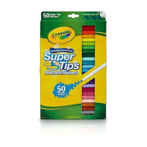 Crayola �X�[�p�[ �q���g �}�[�J�[�A�􂦂�}�[�J�[�A�M�t�g�A50 �{ Crayola Super Tips Markers, Washable Markers, Gift, 50 Count