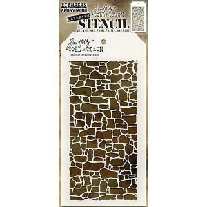 Stampers Anonymous Art Gone Wild AGTHS086 Tim Holtz Stone Stencil, Synthetic Material, 28.4 x 11.4 x 0.1 cm