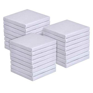 �G��N���t�g�`��p�~�j�L�����o�X�p�l���A24���p�b�N(3×3�C���`) Outus Mini Canvas Panels for Painting Craft Drawing, 24 Pack (3 by 3 Inch)