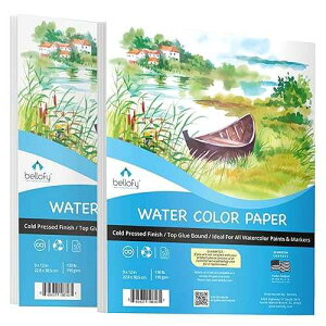 Bellofy 2X Watercolor Paper Pad, 100 Sheets, 9x12 Inches | Ideal for Kids, Artists & Beginners Love | Watercolor Sketchbook for Watercoloring Techniques | Great Gift Idea