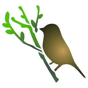 Lassos Boutique Stencils for Walls: Bird Stencil, 3.25 x 3 inch (S) - Bird Branch Silhouette