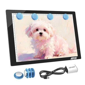 AGPTEK Light Box,Magnetic A4 Light Pad LED Tracing Light Board Physical Buttons Control USB Powered Ultra-thin Dimmable Brightness for Diamond Painting Tatoo Pad Animation,Sketching,Stencilling X-ray Viewing