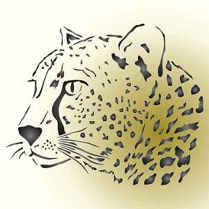 Lassos Boutique Cheetah Head Stencil, 12.5 x 10 inch (M) - African Animal Big Cat Stencils by Craft KREATIVELY