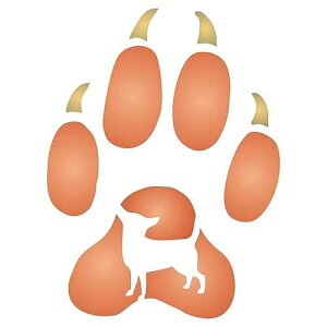 Lassos Boutique Dog Paw Print Stencil, 3 x 4 inch (S) - Pet Animal Foot Print Stencils by CRAFT KREATIVELY
