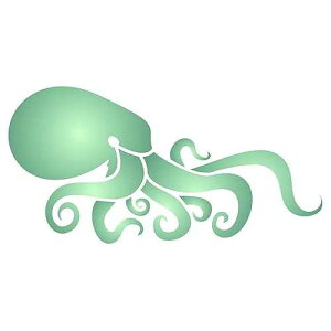 Lassos Boutique Stencils for Walls: Octopus Stencil, 6 x 3 inch (S) - Sea Ocean Nautical Seashore Reef Fish
