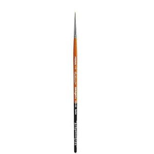 KINGART Premium Radiant 6650-4/0 Spotter Series Artist Brush, Synthetic Taklon Hair, Short Handle, for Acrylic, Oil and Watercolor Painting, Size 4/0