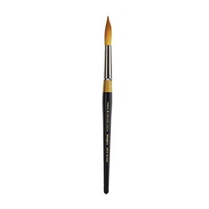 KINGART Premium Original Gold 9020-16 Ultra Round Series Artist Brush, Golden Taklon Synthetic Hair, Short Handle, for Acrylic, Watercolor, Oil and Gouache ting, Size 16