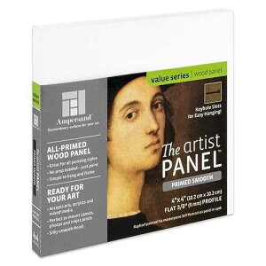 Ampersand Art Supply Wood Gesso Artist Painting Panel: Primed Smooth, 4 x 4, 3/8 Flat Profile