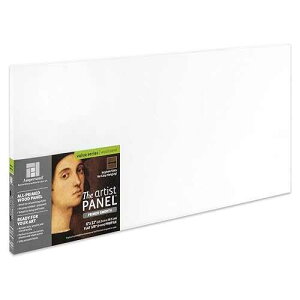 Ampersand Art Supply Wood Gesso Artist Painting Panel: Primed Smooth, 6 x 12, 3/8 Flat Profile