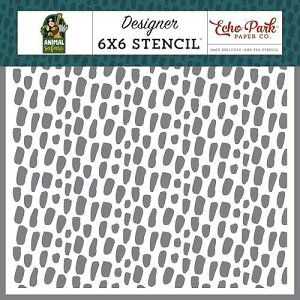 Echo Park Paper Company Cheetah Spots stencil, green, navy, blue, yellow, red, pink