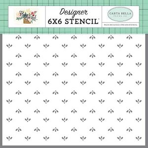 Carta Bella Paper Company Market Dot stencil, teal, pink, tan, green, cream