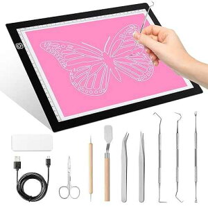 Dorhui A4 Light Pad for Weeding Vinyl, LED Copy Board Light Tracing Box Ultra-Thin Adjustable USB Power for Vinyl Weeding Tools, Silhouettes, Cameos, HTV